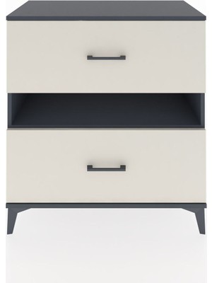 Dienni Hyperion Şifonyer Tek Raflı 2 Çekmeceli 88X44X96 Antrasit-Aytaşı