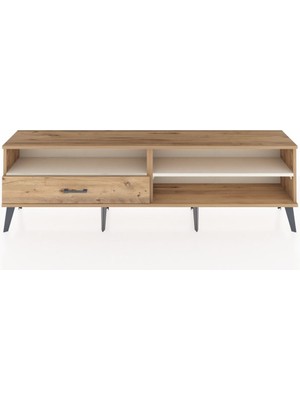 Dienni Arges Tv Ünitesi 2 Raflı Tek Çekmeceli  176X30X51 Çam-Aytaşı/çam