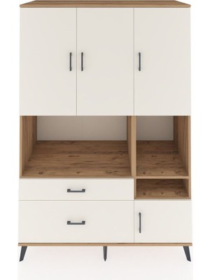 Dienni Kronos Dolap 7 Raflı 2 Çekmeceli 4 Kapaklı 132X59X195 Çam-Aytaşı/aytaşı