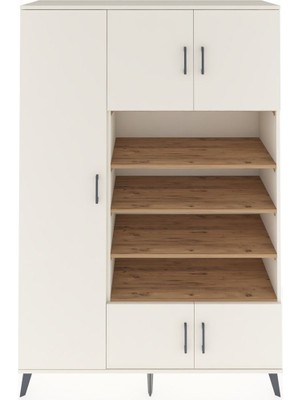 Dienni Hyperion Dolap 10 Raflı 5 Kapaklı 132X44X195 Aytaşı-Aytaşı/çam