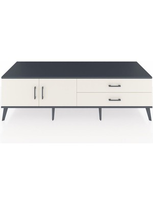 Dienni Kronos Tv Ünitesi Tek Raflı 2 Çekmeceli 2 Kapaklı 176X59X51 Antrasit-Aytaşı/aytaşı