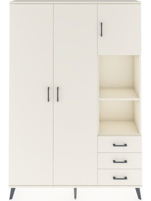Dienni Arges Dolap 5 Raflı 3 Çekmeceli Tek Askılı 132X30X195 Aytaşı-Aytaşı/aytaşı