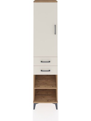Dienni Hyperion Dolap Tek Raflı 2 Çekmeceli Tek Askılı 44X44X195 Çam-Aytaşı
