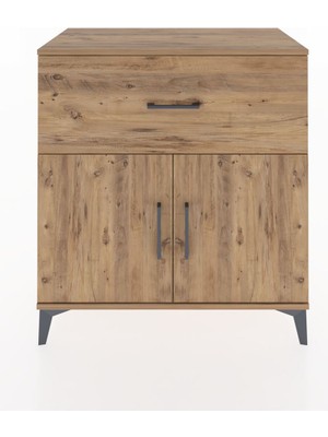 Dienni Hyperion Şifonyer Tek Çekmeceli 2 Kapaklı 88X44X96 Çam-Çam