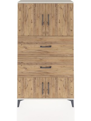 Dienni Arges Dolap 2 Raflı 2 Çekmeceli 4 Kapaklı 88X30X163 Aytaşı-Çam