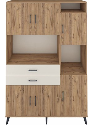 Dienni Hyperion Dolap 9 Raflı 2 Çekmeceli 6 Kapaklı 132X44X195 Çam-Çam/aytaşı