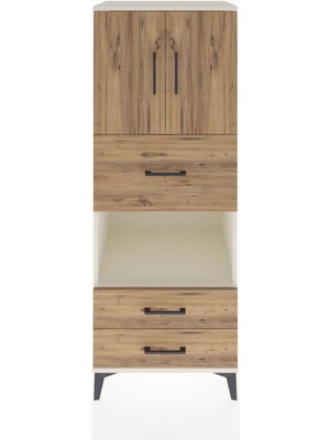 Dienni Hyperion Dolap 3 Raflı 3 Çekmeceli 2 Kapaklı 60X44X163 Aytaşı-Çam