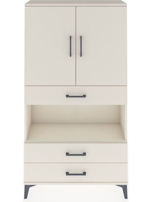 Dienni Arges Dolap 3 Raflı 3 Çekmeceli 2 Kapaklı 88X30X163 Aytaşı-Aytaşı