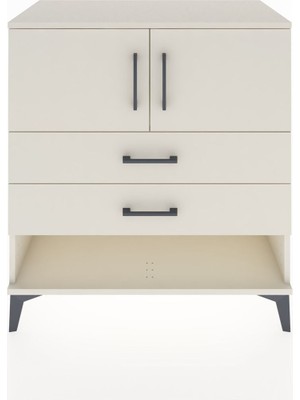 Dienni Hyperion Şifonyer Tek Raflı 2 Çekmeceli 2 Kapaklı 88X44X96 Aytaşı-Aytaşı