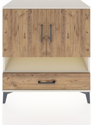 Dienni Hyperion Şifonyer 3 Raflı Tek Çekmeceli 2 Kapaklı 88X44X96 Aytaşı-Çam