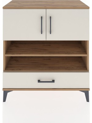 Dienni Hyperion Şifonyer 3 Raflı Tek Çekmeceli 2 Kapaklı 88X44X96 Çam-Aytaşı