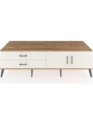 Dienni Kronos Tv Ünitesi Tek Raflı 2 Çekmeceli 2 Kapaklı 176X59X51 Çam-Aytaşı/aytaşı