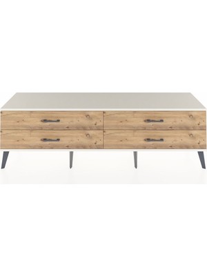 Dienni Hyperion Tv Ünitesi 4 Çekmeceli  176X44X51 Antrasit-Aytaşı/çam