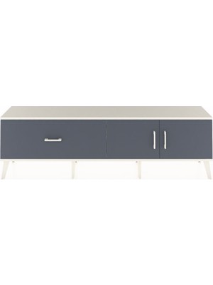 Dienni Arges Tv Ünitesi Tek Raflı Tek Çekmeceli 2 Kapaklı 176X30X51 Aytaşı-Antrasit/antrasit