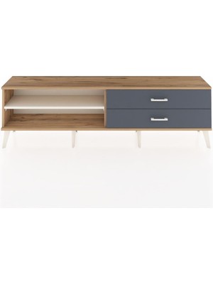 Dienni Arges Tv Ünitesi Tek Raflı 2 Çekmeceli  176X30X51 Çam-Aytaşı/antrasit