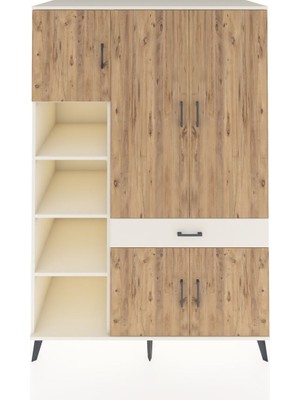 Dienni Kronos Dolap 8 Raflı Tek Çekmeceli 5 Kapaklı 132X59X195 Aytaşı-Çam/aytaşı