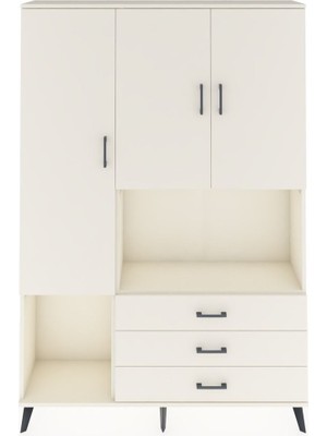 Dienni Arges Dolap 6 Raflı 3 Çekmeceli 3 Kapaklı 132X30X195 Aytaşı-Aytaşı/aytaşı