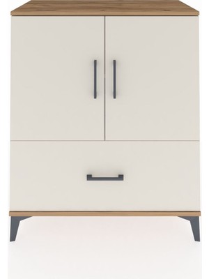 Dienni Hyperion Şifonyer 2 Raflı Tek Çekmeceli 2 Kapaklı 88X44X106 Çam-Aytaşı