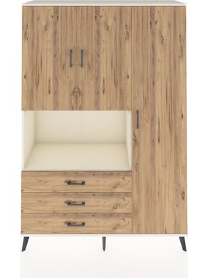 Dienni Hyperion Dolap 7 Raflı 3 Çekmeceli 3 Kapaklı 132X44X195 Aytaşı-Çam/çam