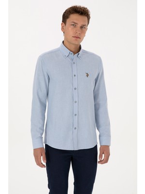 U.S. Polo Assn. Erkek Açık Mavi Uzun Kollu Basic Gömlek 50307686-VR003