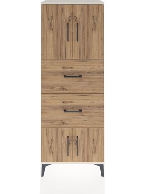 Dienni Hyperion Dolap 2 Raflı 2 Çekmeceli 4 Kapaklı 60X44X163 Aytaşı-Çam