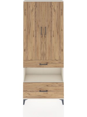 Dienni Arges Dolap 4 Raflı 2 Çekmeceli 2 Kapaklı 88X30X221 Aytaşı-Çam
