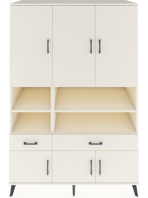 Dienni Kronos Dolap 8 Raflı 2 Çekmeceli 6 Kapaklı 132X59X195 Aytaşı-Aytaşı/aytaşı