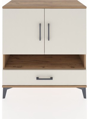 Dienni Hyperion Şifonyer 2 Raflı Tek Çekmeceli 2 Kapaklı 88X44X96 Çam-Aytaşı