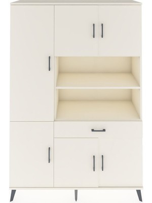 Dienni Hyperion Dolap 10 Raflı Tek Çekmeceli 6 Kapaklı 132X44X195 Aytaşı-Aytaşı/aytaşı