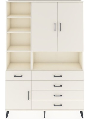 Dienni Arges Dolap 8 Raflı 5 Çekmeceli 3 Kapaklı 132X30X195 Aytaşı-Aytaşı/aytaşı