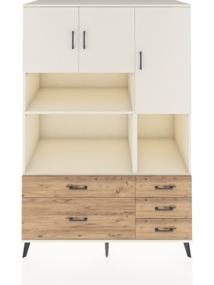 Dienni Kronos Dolap 8 Raflı 5 Çekmeceli 3 Kapaklı 132X59X195 Aytaşı-Aytaşı/çam