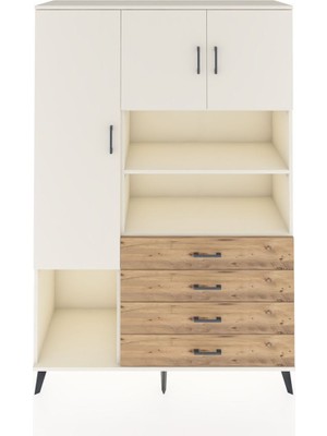 Dienni Hyperion Dolap 7 Raflı 4 Çekmeceli 3 Kapaklı 132X44X195 Aytaşı-Aytaşı/çam