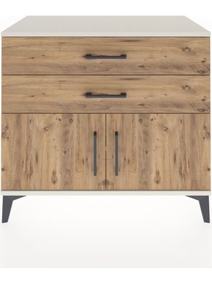 Dienni Hyperion Şifonyer Tek Raflı 2 Çekmeceli 2 Kapaklı 88X44X80 Aytaşı-Çam
