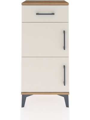 Dienni Arges Komodin Tek Raflı Tek Çekmeceli 2 Kapaklı 44X30X96 Çam-Aytaşı