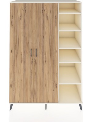 Dienni Kronos Dolap 7 Raflı 2 Kapaklı Tek Askılı 132X59X195 Aytaşı-Çam/aytaşı