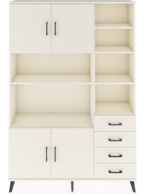 Dienni Arges Dolap 9 Raflı 4 Çekmeceli 4 Kapaklı 132X30X195 Aytaşı-Aytaşı/aytaşı