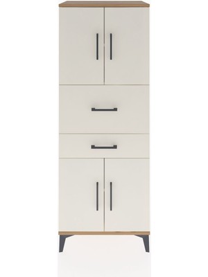 Dienni Hyperion Dolap 3 Raflı 2 Çekmeceli 4 Kapaklı 60X44X163 Çam-Aytaşı