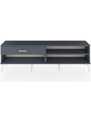 Dienni Arges Tv Ünitesi Tek Raflı Tek Çekmeceli  176X30X51 Antrasit-Antrasit/antrasit