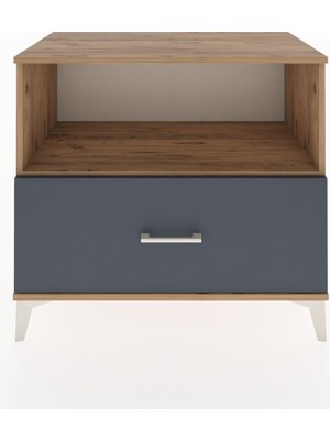 Dienni Hyperion Şifonyer Tek Raflı Tek Çekmeceli 88X44X80 Çam-Antrasit