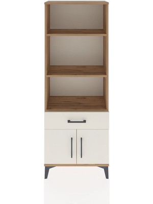 Dienni Arges Dolap 3 Raflı Tek Çekmeceli 2 Kapaklı 60X30X163 Çam-Aytaşı