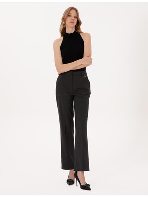 Pierre Cardin Kadın Antrasit Straight Fit Kumaş Pantolon 50319434-VR006