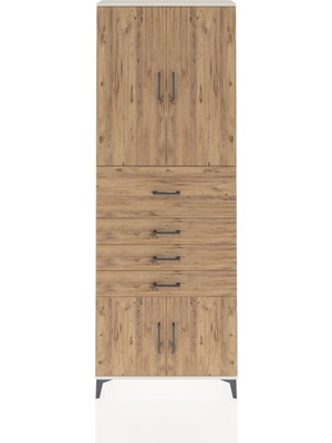 Dienni Arges Dolap 4 Raflı 4 Çekmeceli 4 Kapaklı 88X30X243 Aytaşı-Çam