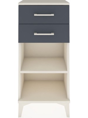 Dienni Arges Komodin Tek Raflı 2 Çekmeceli 44X30X96 Aytaşı-Antrasit