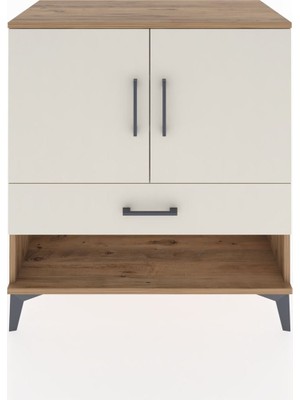 Dienni Hyperion Şifonyer 3 Raflı Tek Çekmeceli 2 Kapaklı 88X44X96 Çam-Aytaşı