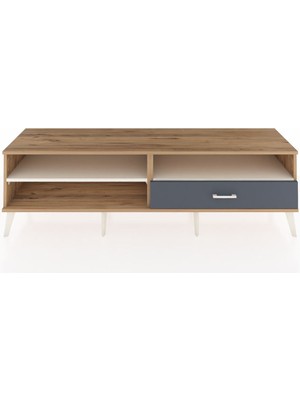 Dienni Hyperion Tv Ünitesi 2 Raflı Tek Çekmeceli  176X44X51 Çam-Aytaşı/antrasit