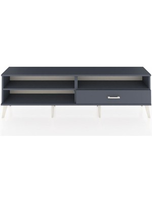 Dienni Arges Tv Ünitesi 2 Raflı Tek Çekmeceli  176X30X51 Antrasit-Antrasit/antrasit