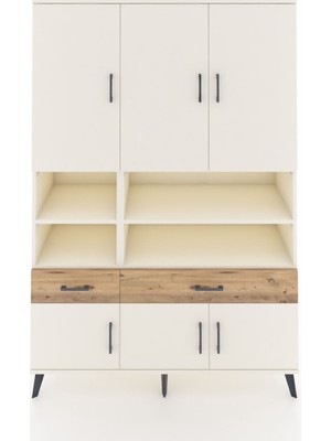 Dienni Hyperion Dolap 8 Raflı 2 Çekmeceli 6 Kapaklı 132X44X195 Aytaşı-Aytaşı/çam