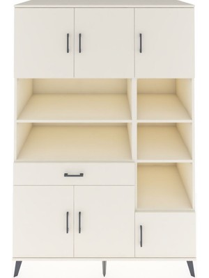 Dienni Kronos Dolap 10 Raflı Tek Çekmeceli 6 Kapaklı 132X59X195 Aytaşı-Aytaşı/aytaşı