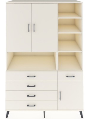 Dienni Kronos Dolap 8 Raflı 5 Çekmeceli 3 Kapaklı 132X59X195 Aytaşı-Aytaşı/aytaşı