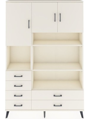Dienni Arges Dolap 9 Raflı 6 Çekmeceli 3 Kapaklı 132X30X195 Aytaşı-Aytaşı/aytaşı